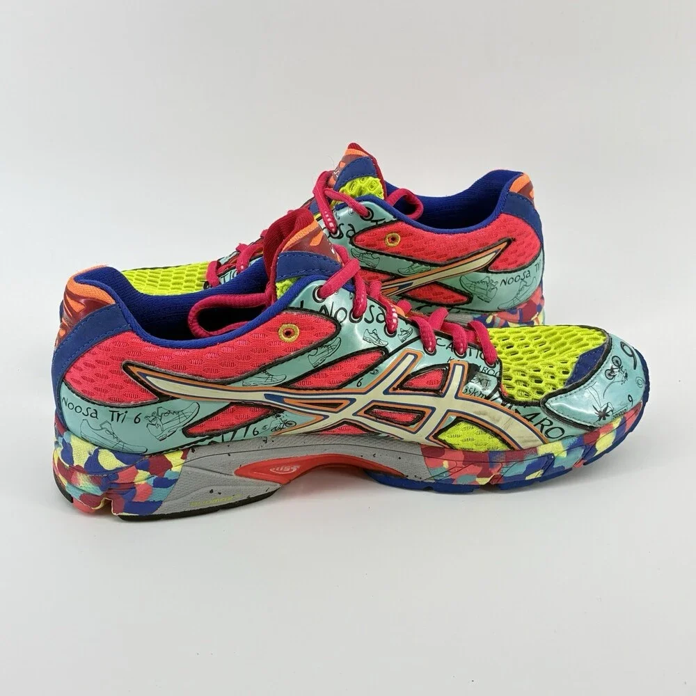 ASICS Gel Noosa Tri Mens 8.5 Multicolor Neon Triathlon Running Shoe (E9) - Picture 5 of 8